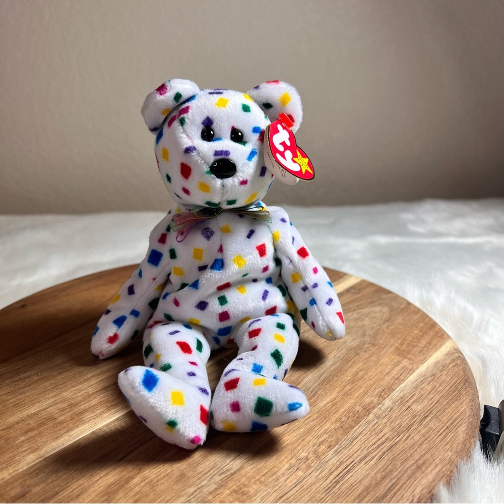 Vintage TY 2K Confetti Beanie Baby - Picture 2 of 11